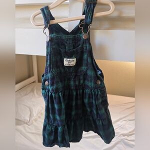 OshKosh B'gosh Blue and Green Plaid Girls Overall Dress